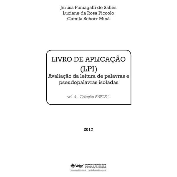 ANELE 1 – Livro de Aplicação e Avaliação
