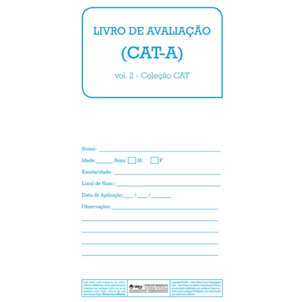 CAT-A - Livro de Avaliação