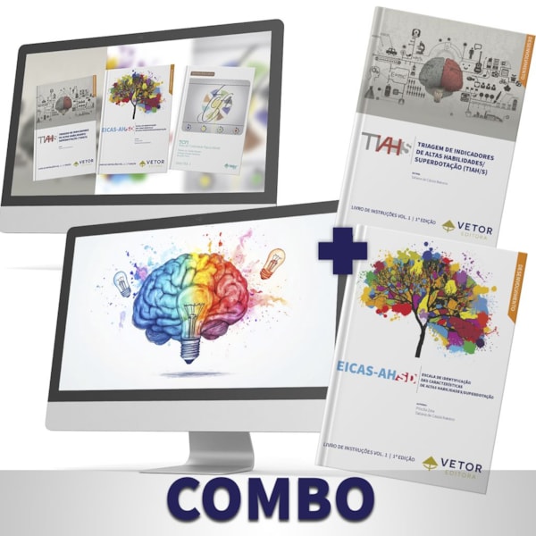 Combo - Curso EAD Altas Habilidades e EAD Testes TIAH, EICAS-AH/SD e TCFI + Coleções TIAH e EICAS