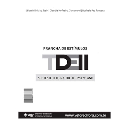 TDE II - Prancha de Estímulos Leitura 5º ao 9º ano